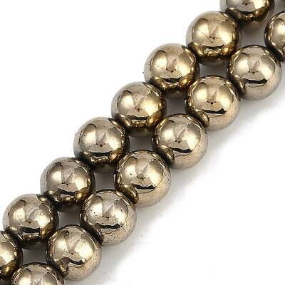 Electroplated Synthetic Magnetic Hematite Beads Strands