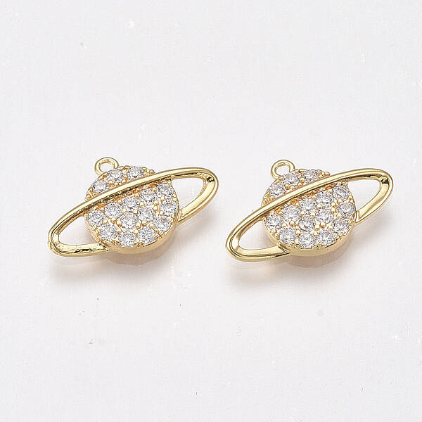 Brass Micro Pave Cubic Zirconia Pendants