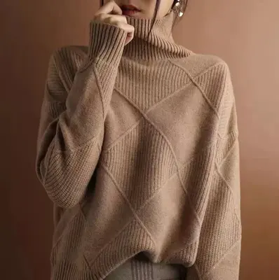 Erica | Textured Turtleneck Knit Sweater