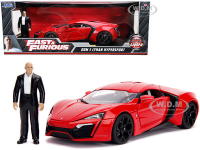Lykan Hypersport Red with Lights and Dom Figurine \