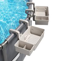 2 Sets of Poolside Storage Baskets with Cup Holders - Perfect for 3-Inch or Smaller Top Rails - above Ground Pool Accessories...