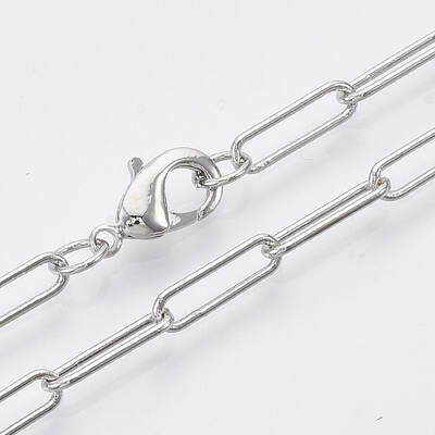 Brass Round Oval Paperclip Chain Necklace Making
