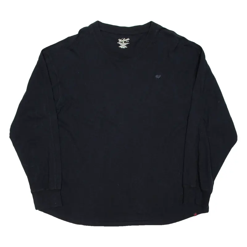 WOOLRICH Mens T-Shirt Black Long Sleeve 2XL