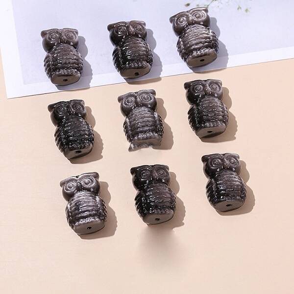 Natural Sliver Obsidian Carved Healing Figurines