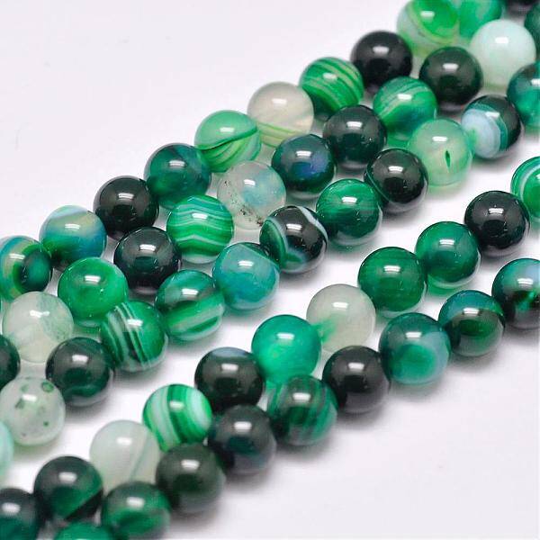 Natural Striped Agate/Banded Agate Bead Strands