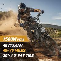 【live】Qlaway Electric Bike Peak Power 1500W Full Suspension E-Motorcycle, Top Speed 31MPH, Range 40-55 Miles, 48V 15.6Ah ...