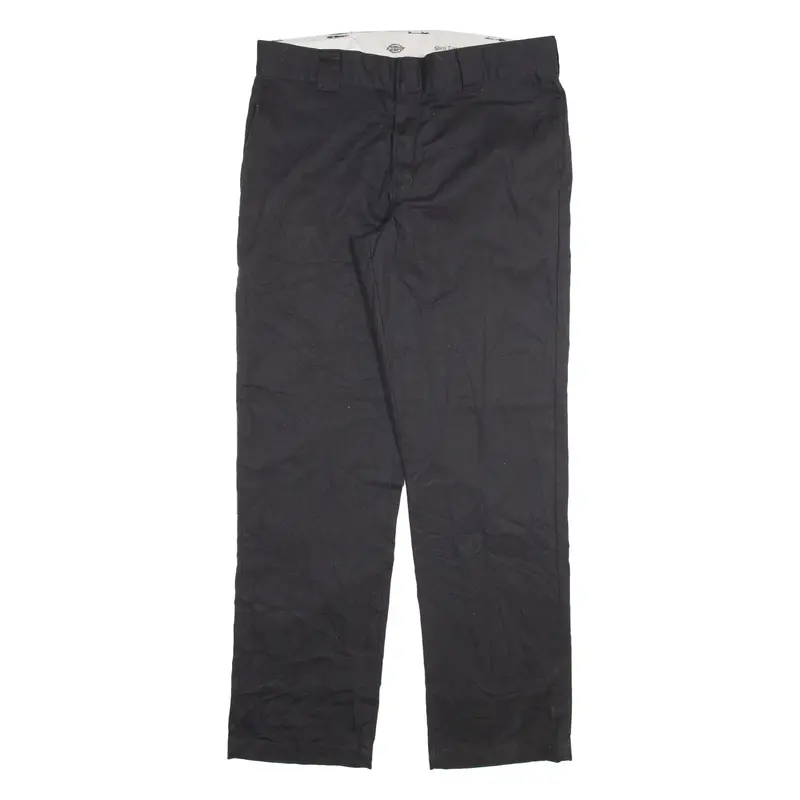 DICKIES Mens Trousers Black Slim Tapered W34 L32