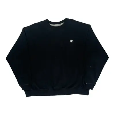Champion Graphic Sweatshirt - 2XL Black Cotton Blend