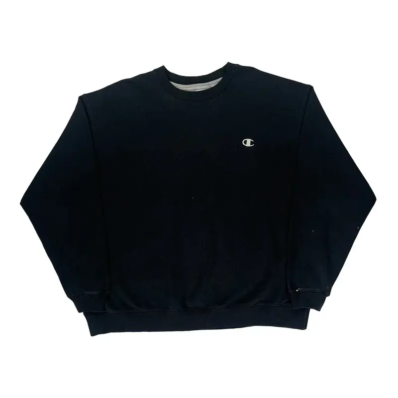 Champion Graphic Sweatshirt - 2XL Black Cotton Blend