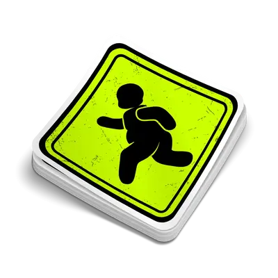 Fat Guy Crossing - Hard Hat Decal