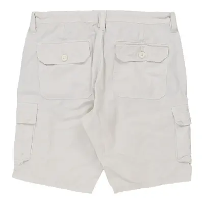 Cotton & Silk Cargo Shorts - 36W 10L White Cotton