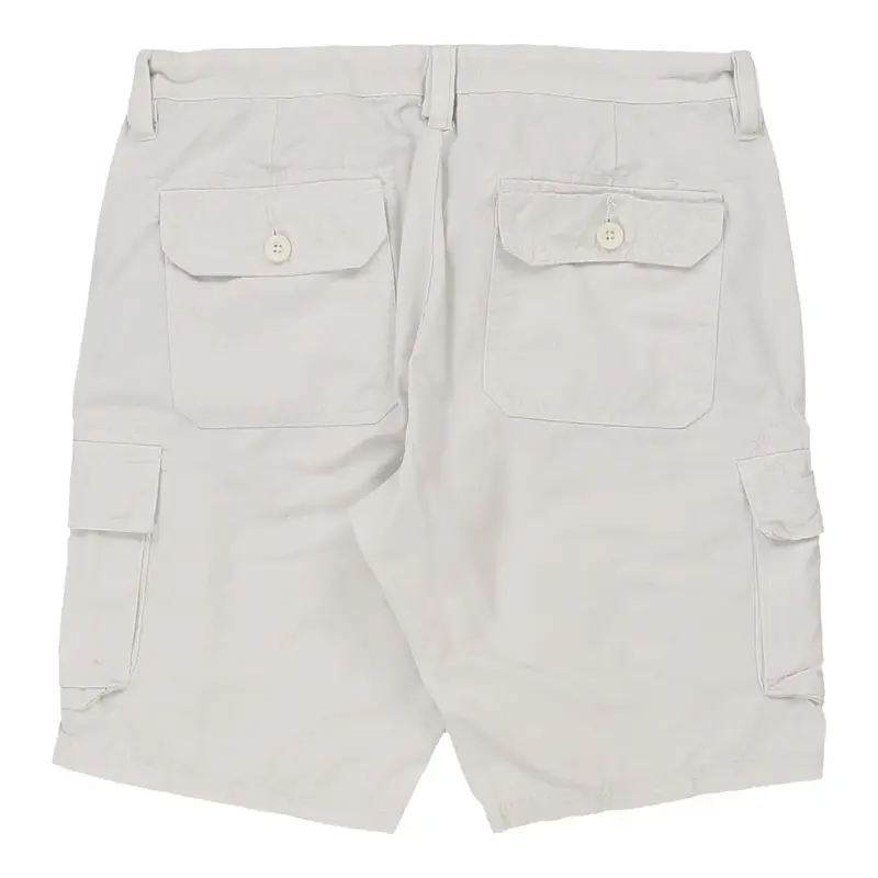 Cotton & Silk Cargo Shorts - 36W 10L White Cotton