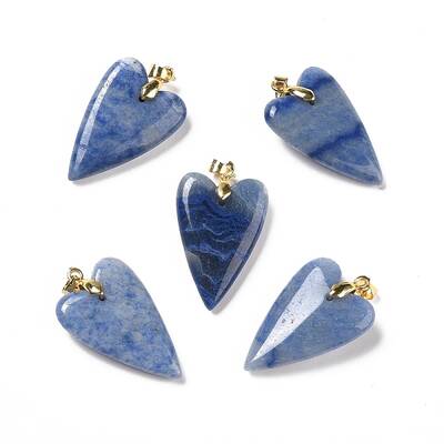 Dyed & Heated Natural Blue Aventurine Pendants