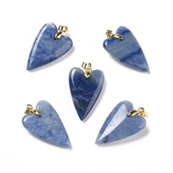 Dyed & Heated Natural Blue Aventurine Pendants