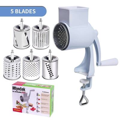 Hand-Cranked Peanut Grinder & Cheese Shredder | Color: 160 White 5PCs Set