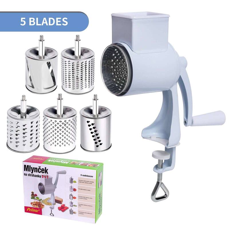 Hand-Cranked Peanut Grinder & Cheese Shredder | Color: 160 White 5PCs Set
