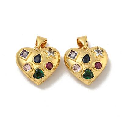 Brass Micro Pave Cubic Zirconia Pendants