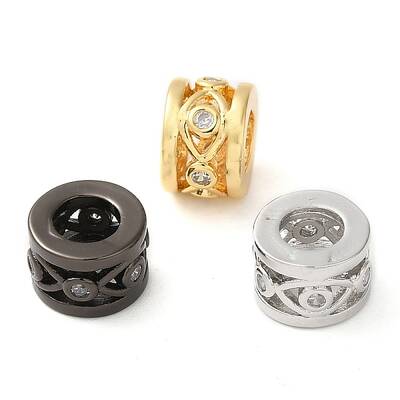 Rack Plating Brass Cubic Zirconia Beads