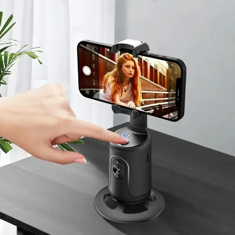360° Rotation Gimbal Stabilizer, App-free Face Auto Following Holder, Gesture Control Smart Phone Stand Tripod with Fast Ob...
