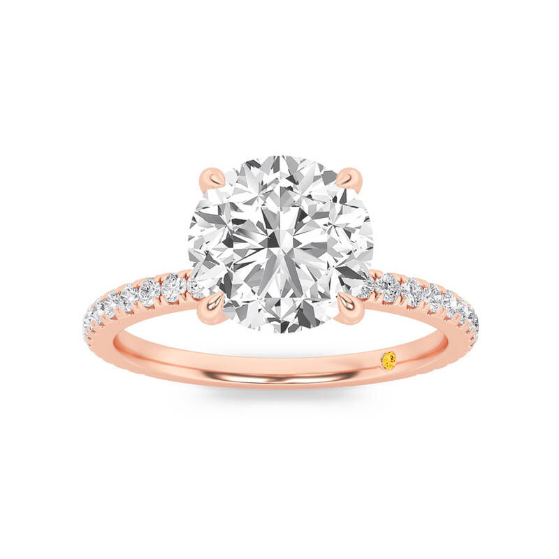 Florence Hidden Halo Round Lab Grown Diamond Engagement Ring | 14K Rose Gold 1 7/8 CT. TW.