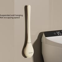 Toilet Brush and Holder Set Wall Mounted Long Handled for Home Essentials Bathroom Accessories Cleaning Tools Supplies Silico...