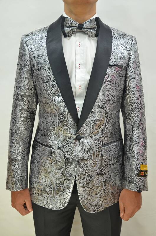 Paisley-300 Silver/Black - Mens Wholesale Blazers