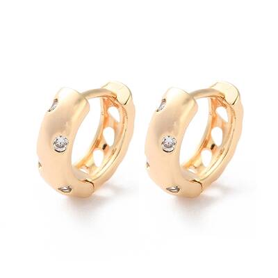 Rack Plating Brass Clear Cubic Zirconia Hoop Earrings