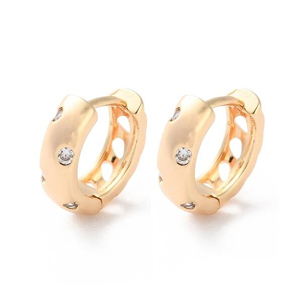 Rack Plating Brass Clear Cubic Zirconia Hoop Earrings