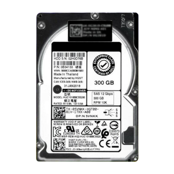 05VNKK Dell 300GB 12Gb/s SAS 10000 2.5-Inch Hard Drive