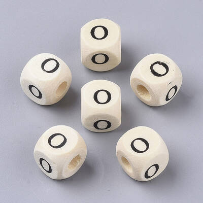 Printed Natural Wood Beads