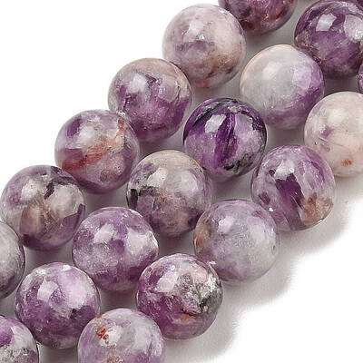 Natural Lepidolite/Purple Mica Stone Beads Strands