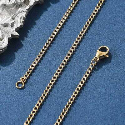 Unisex Casual Style 304 Stainless Steel Curb Chain Necklaces