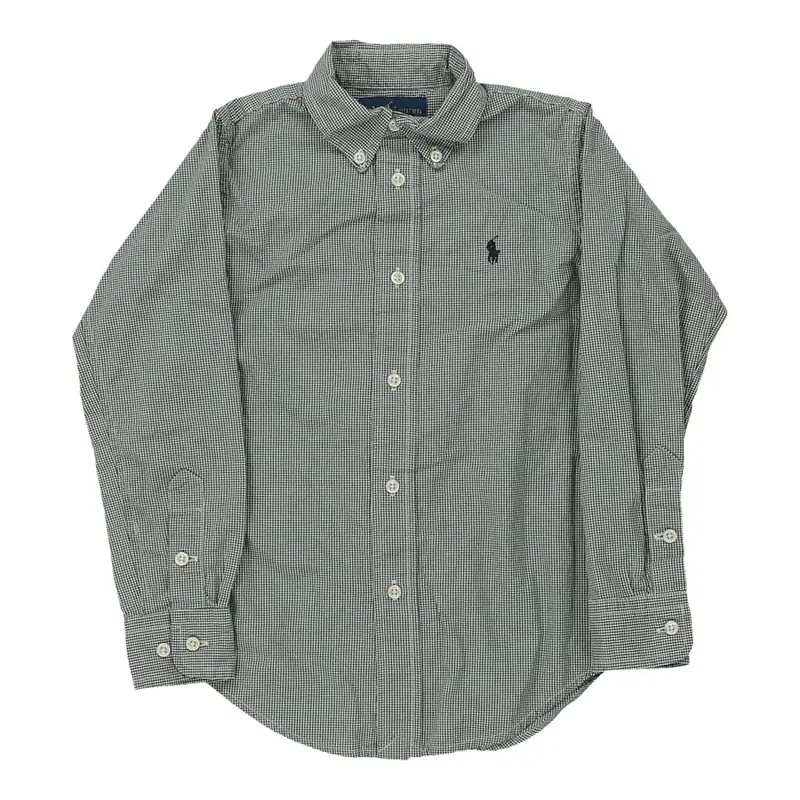 Age 5 Ralph Lauren Checked Shirt - Small Grey Cotton