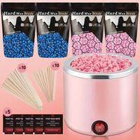 Hard Wax Warmer Kit Wax Strips Hair Removal Solution Cosmetic, 1 Set Home Waxing Wax Warmer & Wax Beads & Wax Sticks & Wax Wi...
