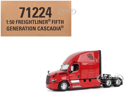 2025 Freightliner Cascadia Gen-5 Sleeper Cab Truck Tractor Red Transport Series 1/50 Diecast Model by Diecast Masters