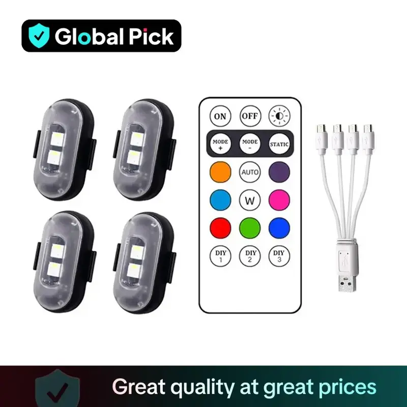 Car LED Light, Multifunctional Car LED Warning Light, Rechargeable Wireless Car Light with Remote Control, Decorative Light, ...