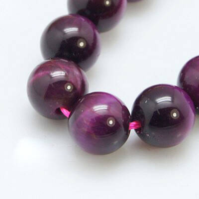 Natural Magenta Tiger Eye Beads Strands