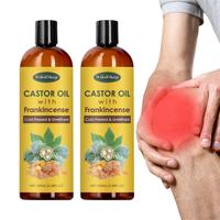 Castor Oil with Frankincense, 2 Counts/set Moisturizing Soothing Body Massage Essential Oil, Body Care Oil for Women & Men, M...
