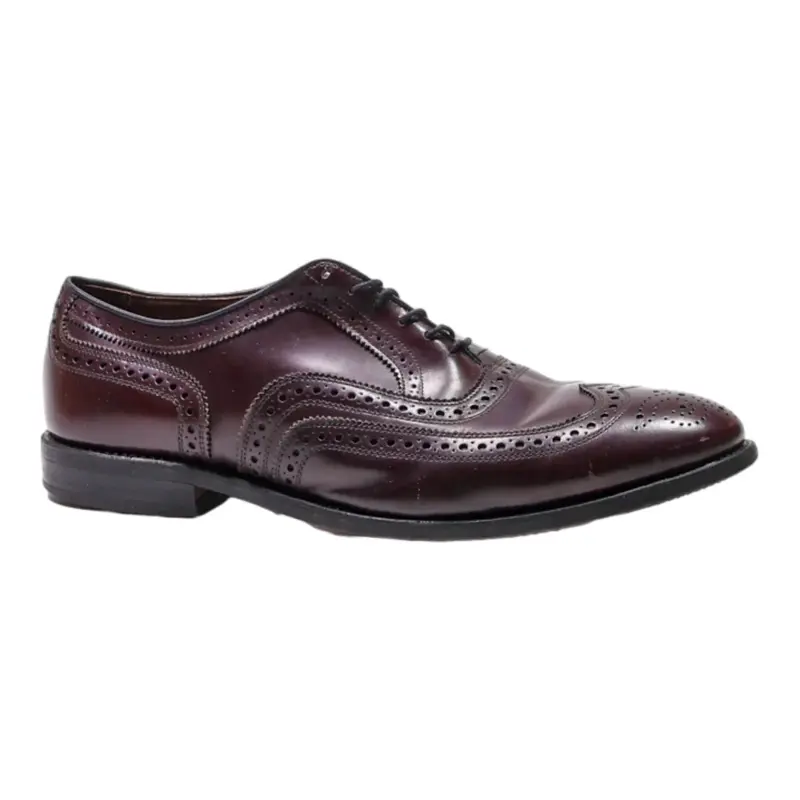 ALLEN EDMONDS Brogue Shoes Maroon Leather Mens UK 10