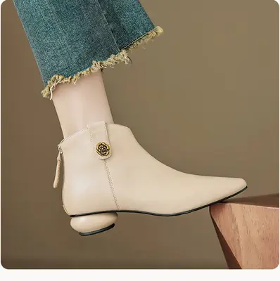 CHIKO Abene Pointy Toe Block Heels Ankle Boots