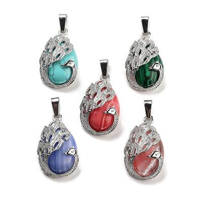 Synthetic Mixed Stone Teardrop Pendants