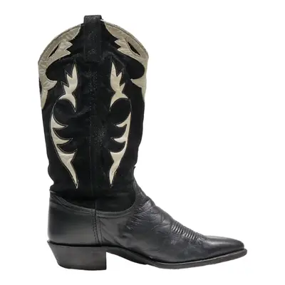 DAN POST Cowboy Boots Black Leather Mens UK 7.5