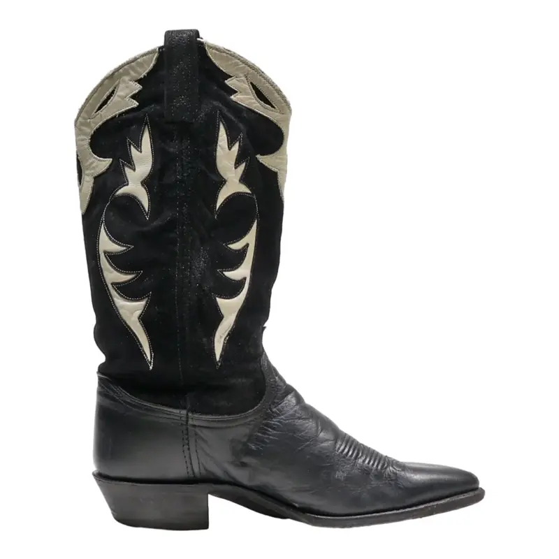 DAN POST Cowboy Boots Black Leather Mens UK 7.5