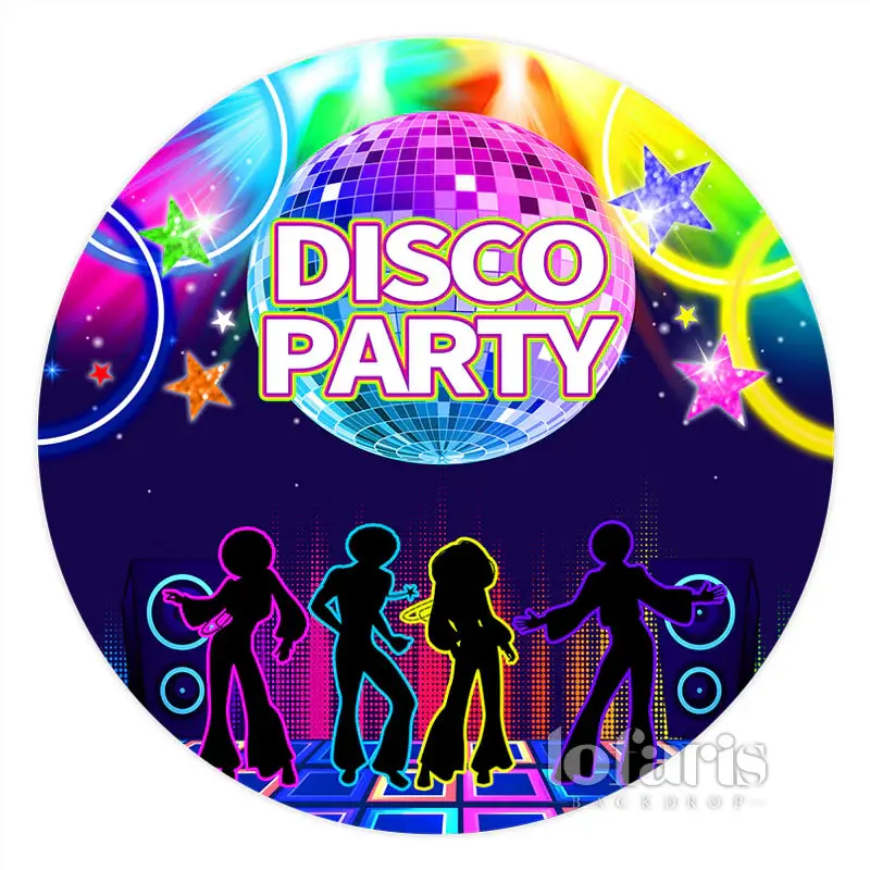 Aperturee Colorful Disco Party Circle Backdrop For Dance Night | Party Backdrop Decorations | Backdrop Sunflower Party Decora...