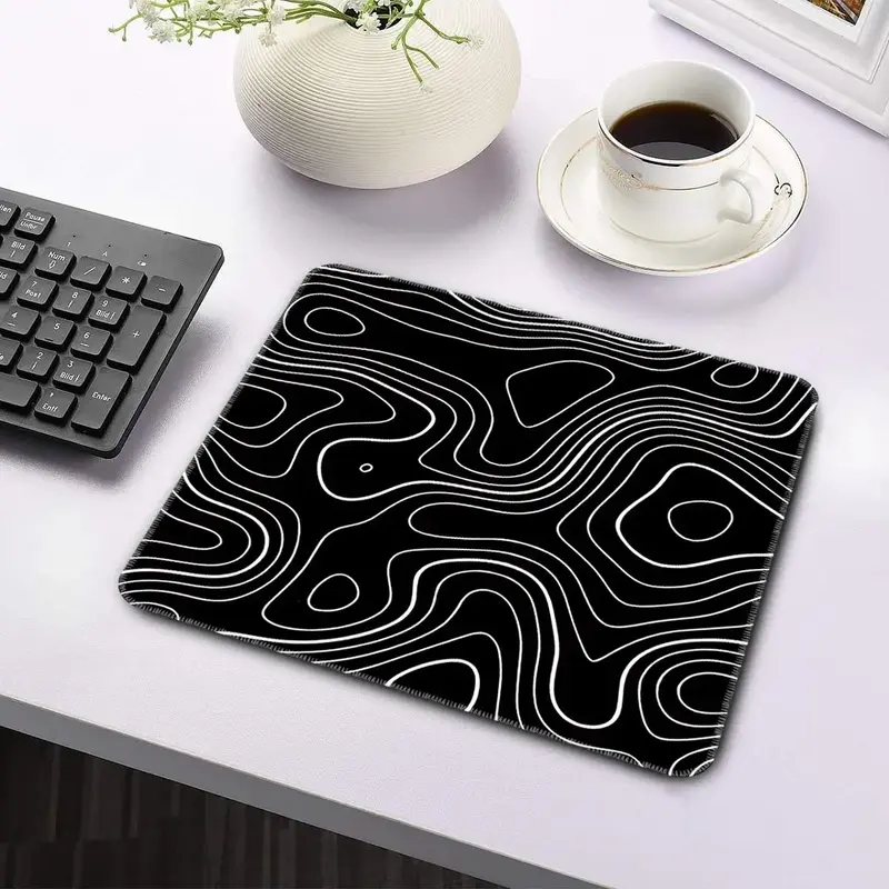 Mouse Pad, 1 Piece Abstract Line Pattern Waterproof Large Mouse Pad, Non-slip Rubber Computer Keyboard Pad, Washable Rectangl...