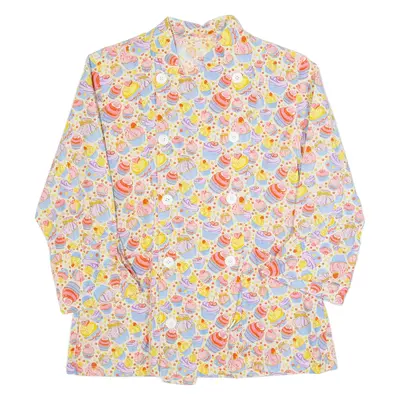 Bakery Womens Printed Waistcoat Yellow 3/4 Sleeve Crazy Pattern M