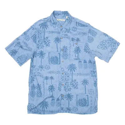 BATIK BAY Mens Hawaiian Shirt Blue Crazy Pattern M