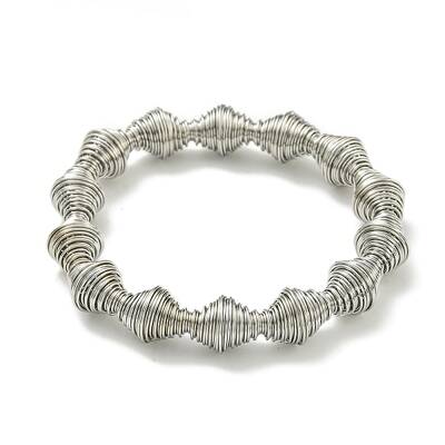 Non-Tarnish Adjustable 304 Stainless Steel Bicone Spring Wire Bracelets