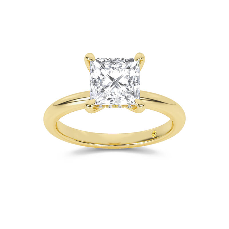 Dream Weaver Hidden Halo Princess Cut Lab Grown Diamond Engagement Ring | 10K Yellow Gold 3 1/4 CT. TW.