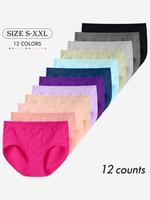 Women's Solid Color Seamless Knicker, Minimalist Breathable Comfortable Pastel Panty for Daily Wear, Women's Underwear for Al...